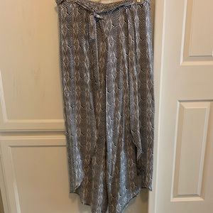 Black & white “swimsuit” cover up pants.